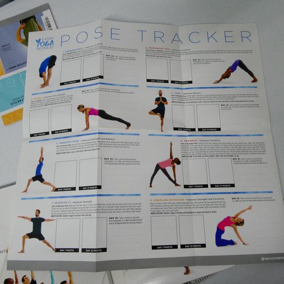BEACHBODY 3 WEEK YOGA RETREAT 4 DISCS + RECIPES TRACKER/QUIK START/CALENDAR - Picture 4 of 11